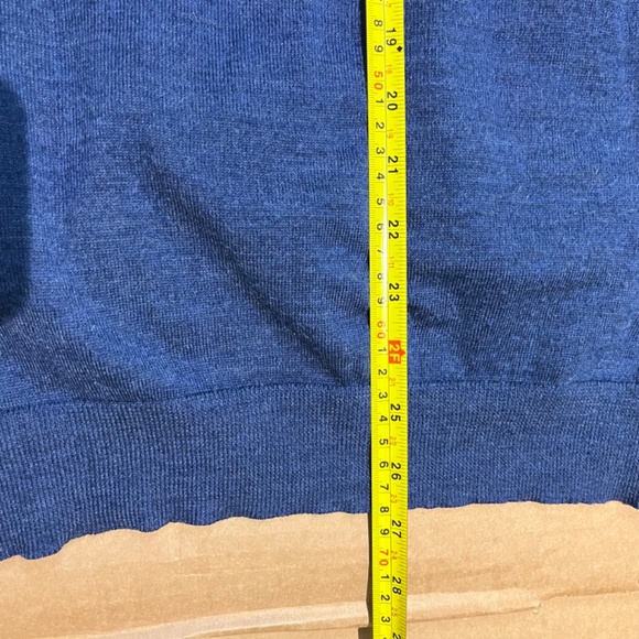 Ibex Wool Blend V-Neck Long Sleeve Pullover Sweater - Men's Size M - Blue - Picture 8 of 8